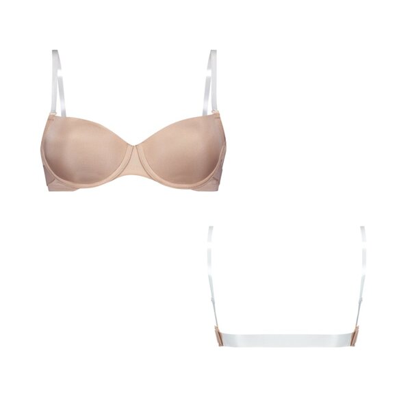 Hunkenmoller Transparent Back & Straps Padded Underwire Bra - Beige 32B NWT - Picture 2 of 8